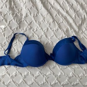 Paramour || royal blue floral mixed media bra